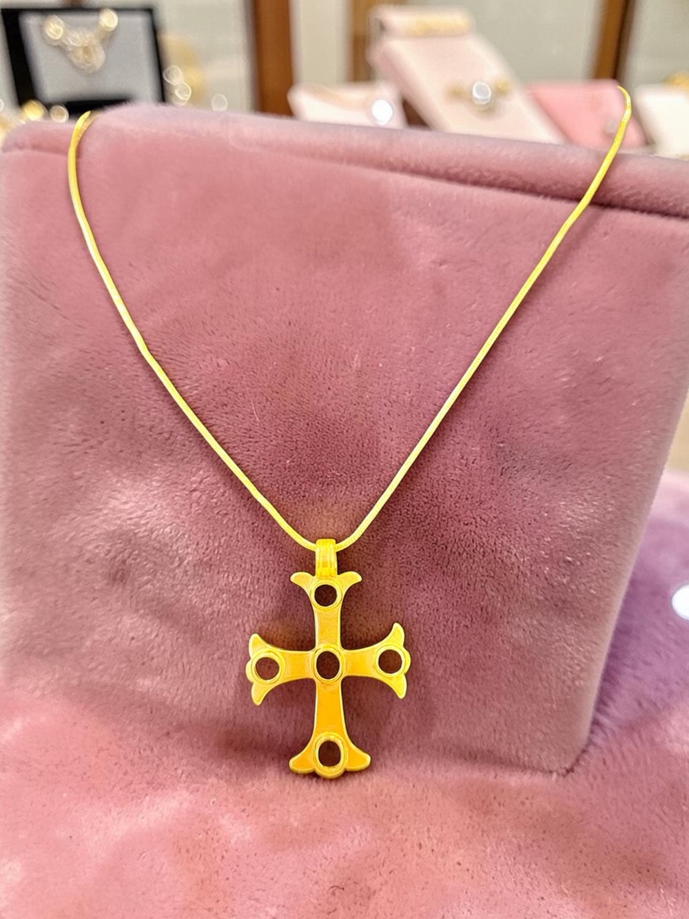 Vintage stamped Sterling Silver With Gold Vermeil Cross Pendant 18" Chain